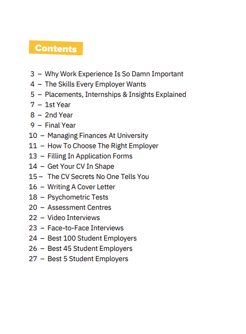 Student Guide contents page preview